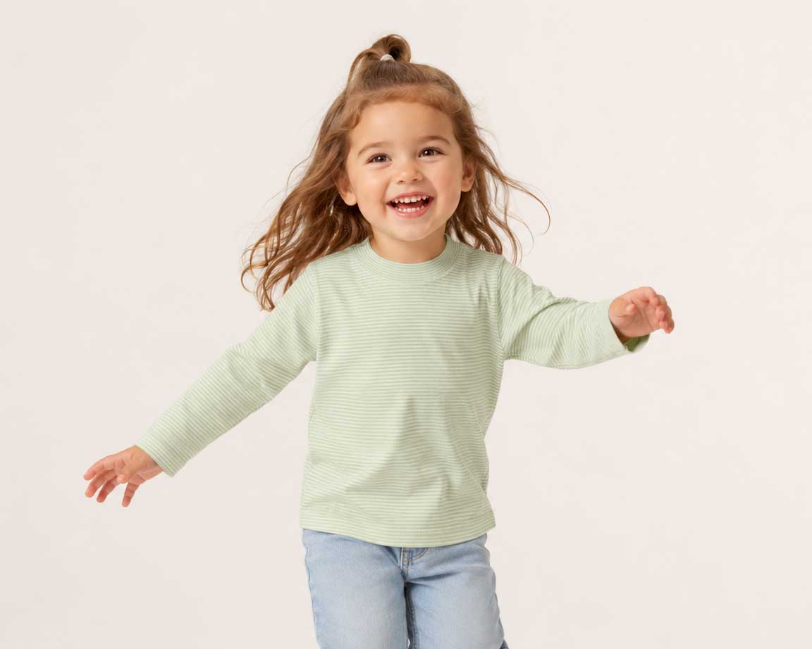 Mini Mock Neck Long Sleeve Shirt, Sage